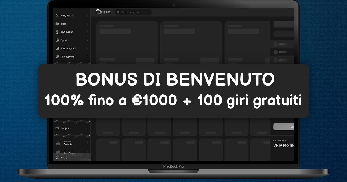 Drip Casino welcome bonus